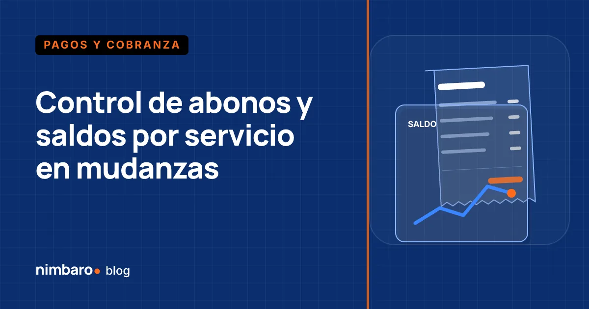 Estado de cuenta de una mudanza con dos abonos aplicados y el saldo resultante por folio de servicio