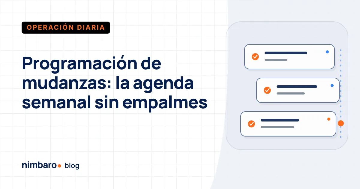 Agenda semanal de una empresa de mudanzas con bloques por camión y por cuadrilla sin traslapes