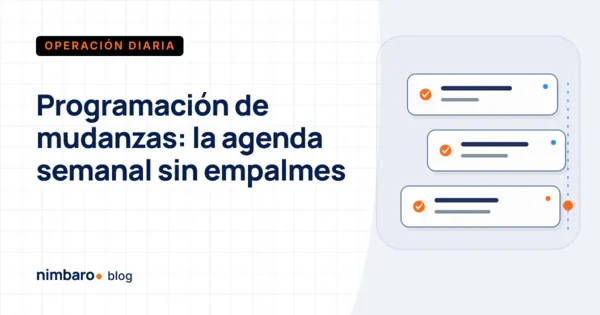 Agenda semanal de una empresa de mudanzas con bloques por camión y por cuadrilla sin traslapes