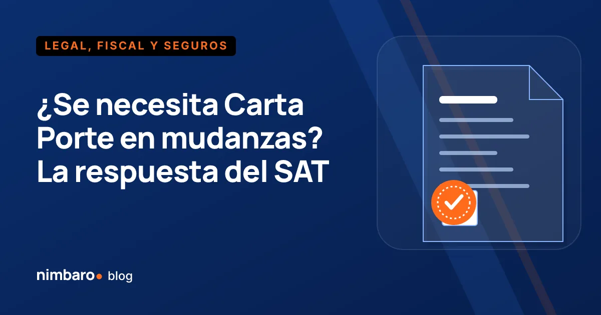 Camión de mudanza en el límite entre tramo local y carretera federal, con la factura y el complemento Carta Porte