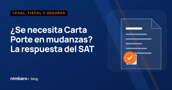 Camión de mudanza en el límite entre tramo local y carretera federal, con la factura y el complemento Carta Porte