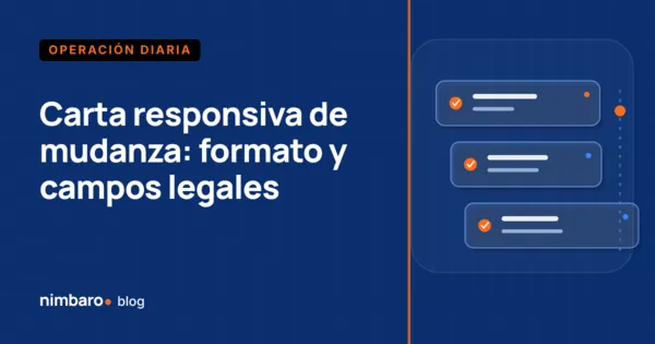 Carta responsiva e inventario de menaje firmados sobre una caja durante la carga de una mudanza