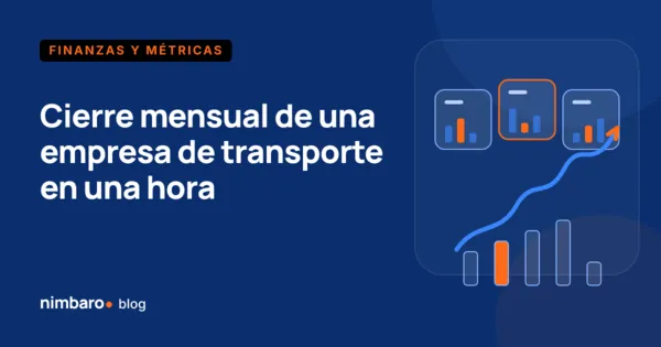 Checklist de cierre mensual de una empresa de transporte con siete bloques y el tiempo asignado a cada uno