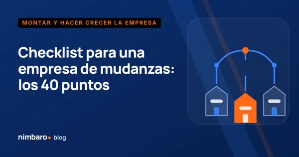Checklist de arranque de una empresa de mudanzas con sus cinco bloques de puntos marcados