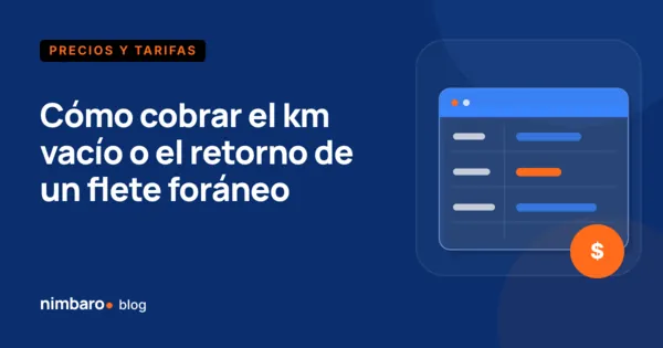 Ruta de un flete foráneo medida de patio a patio, con el tramo cargado y el tramo de retorno vacío