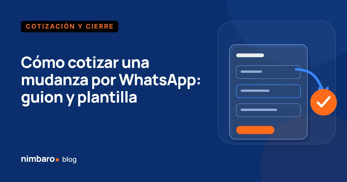 Chat de WhatsApp de una empresa de mudanzas con el resumen de una cotización, su folio y su fecha de vencimiento