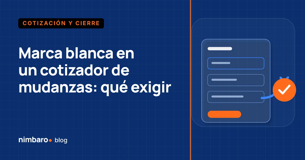 Cotizador en línea mostrando el logo de una empresa de mudanzas en su propio dominio