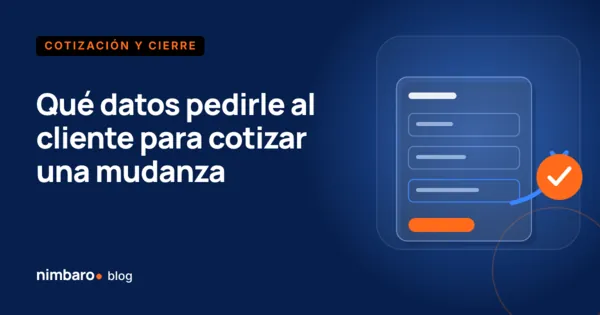 Formulario de solicitud de mudanza con los campos de origen, destino, piso y elevador marcados