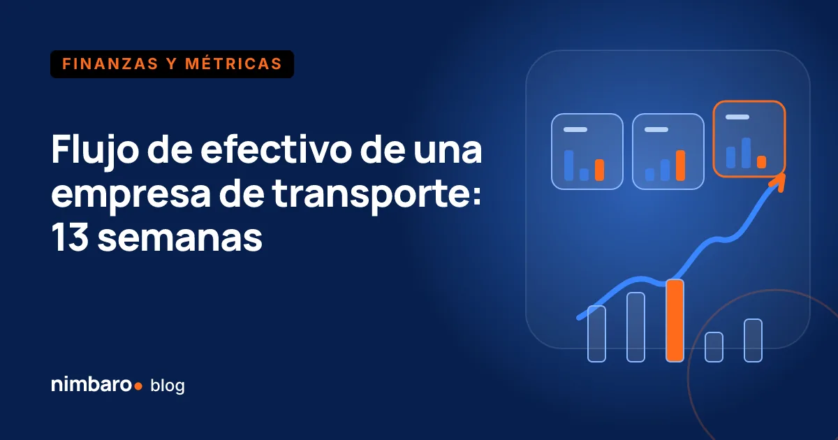 Proyección de flujo de efectivo a trece semanas con entradas comprometidas, probables y salidas de una empresa de transporte