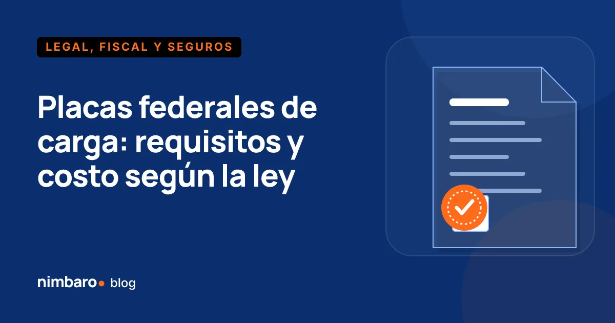 Placa de servicio público federal y tarjeta de circulación de un camión de mudanza en el patio