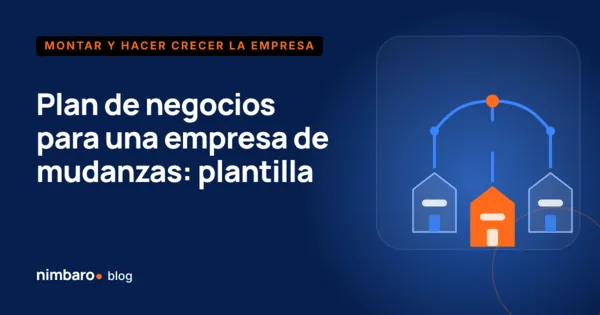 Índice de un plan de negocios para empresa de mudanzas con sus nueve secciones señaladas