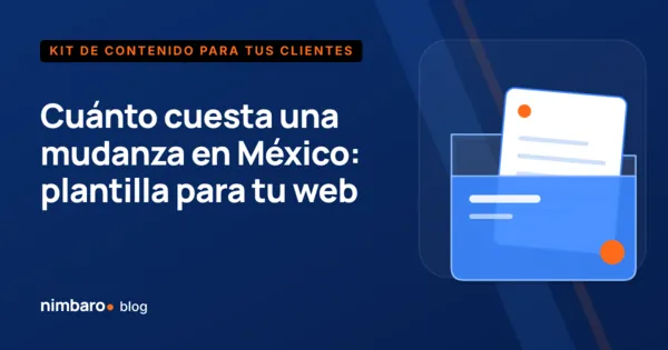 Plantilla de la página de precios de una empresa de mudanzas con sus ocho bloques marcados para adaptar