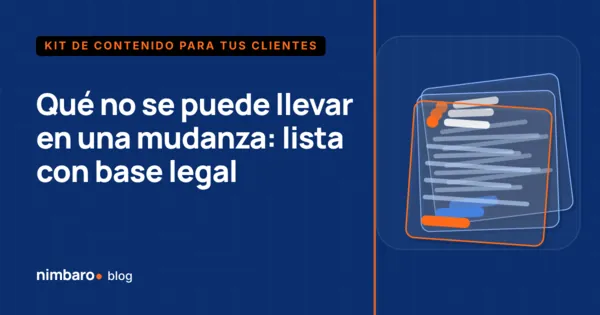 Artículos excluidos de una mudanza: garrafa de solvente, tanque de gas y caja con documentos de valor