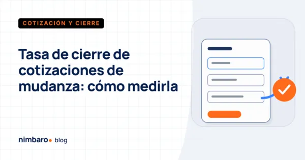 Embudo de cotizaciones de mudanza con las cuatro tasas del proceso anotadas en cada tramo